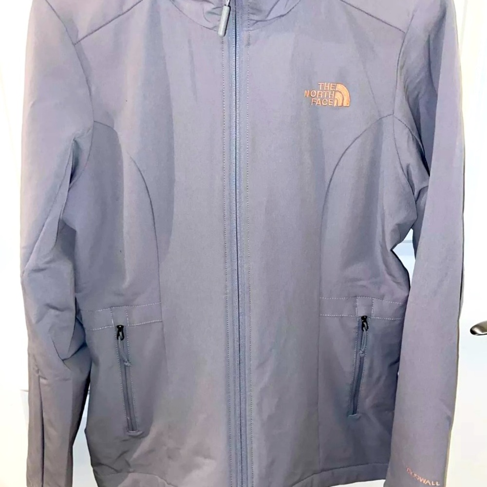 North Face Windwall Zipper Jacket Gray with plush interior